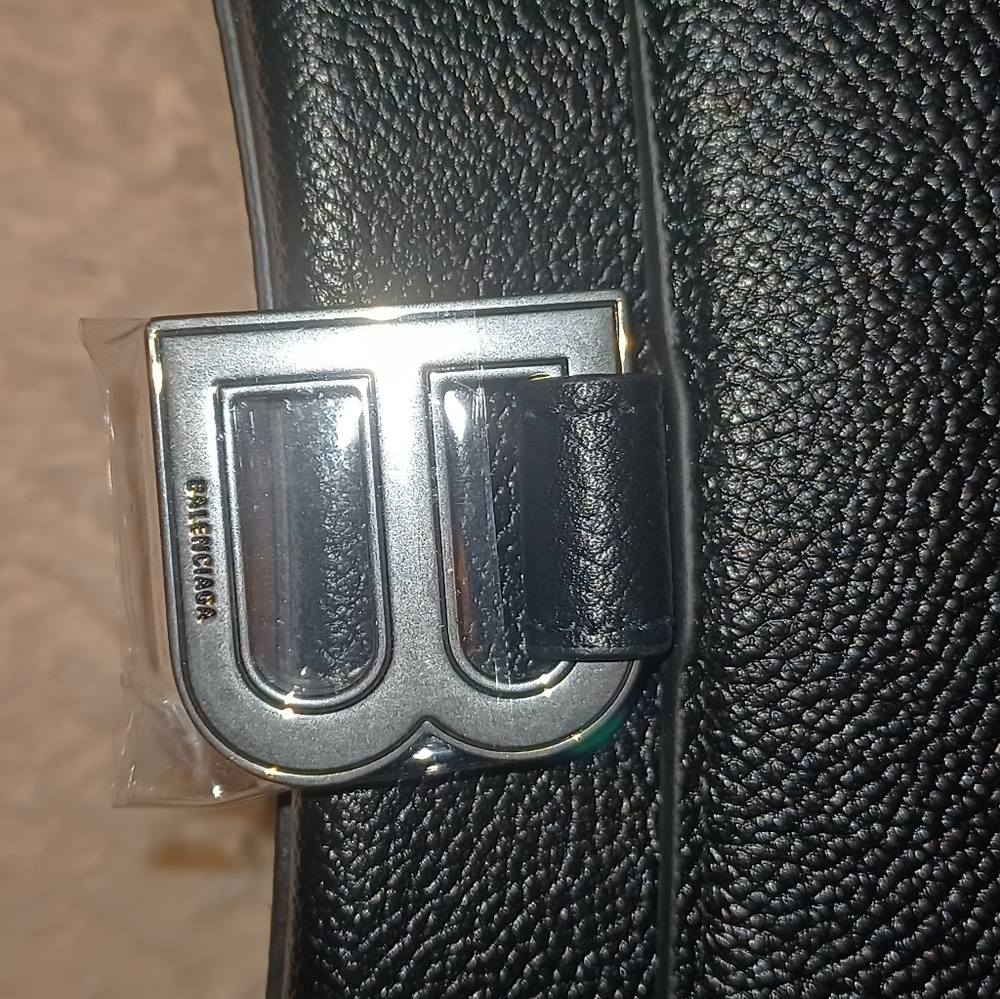 NWT SMALL Balenciaga Hourglass purse Leather Black (Silver not Brass "B") - Picture 4 of 16